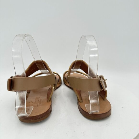 Valentino Garavani Women Size EU 35 US 5 Brown Suede Studded Buckle Flat Sandal - Picture 5 of 10